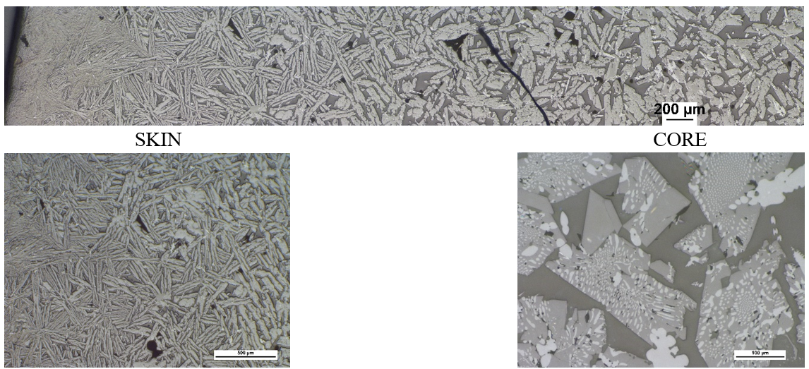 Skin/Core Microstructure on an AZS