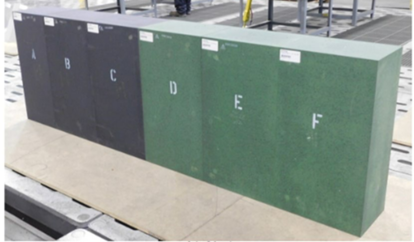 Sidewall blocks for insulation fiber furnaces, from left to right: WOOL 50, LEAF 50. 