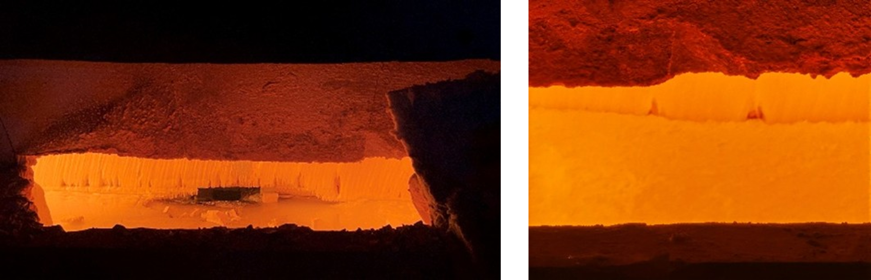 before SEFPRO CARE® repair vs results thanks to the Repair Hot Bottom AZS. 