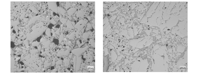 Closed porosity (BP Mullite - left / BP Mullite REC - right) 